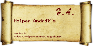 Holper András névjegykártya